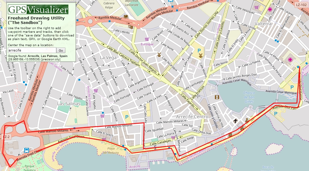 Map of Lanzadera Route