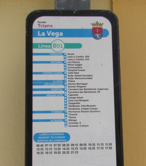 Timetable route 1