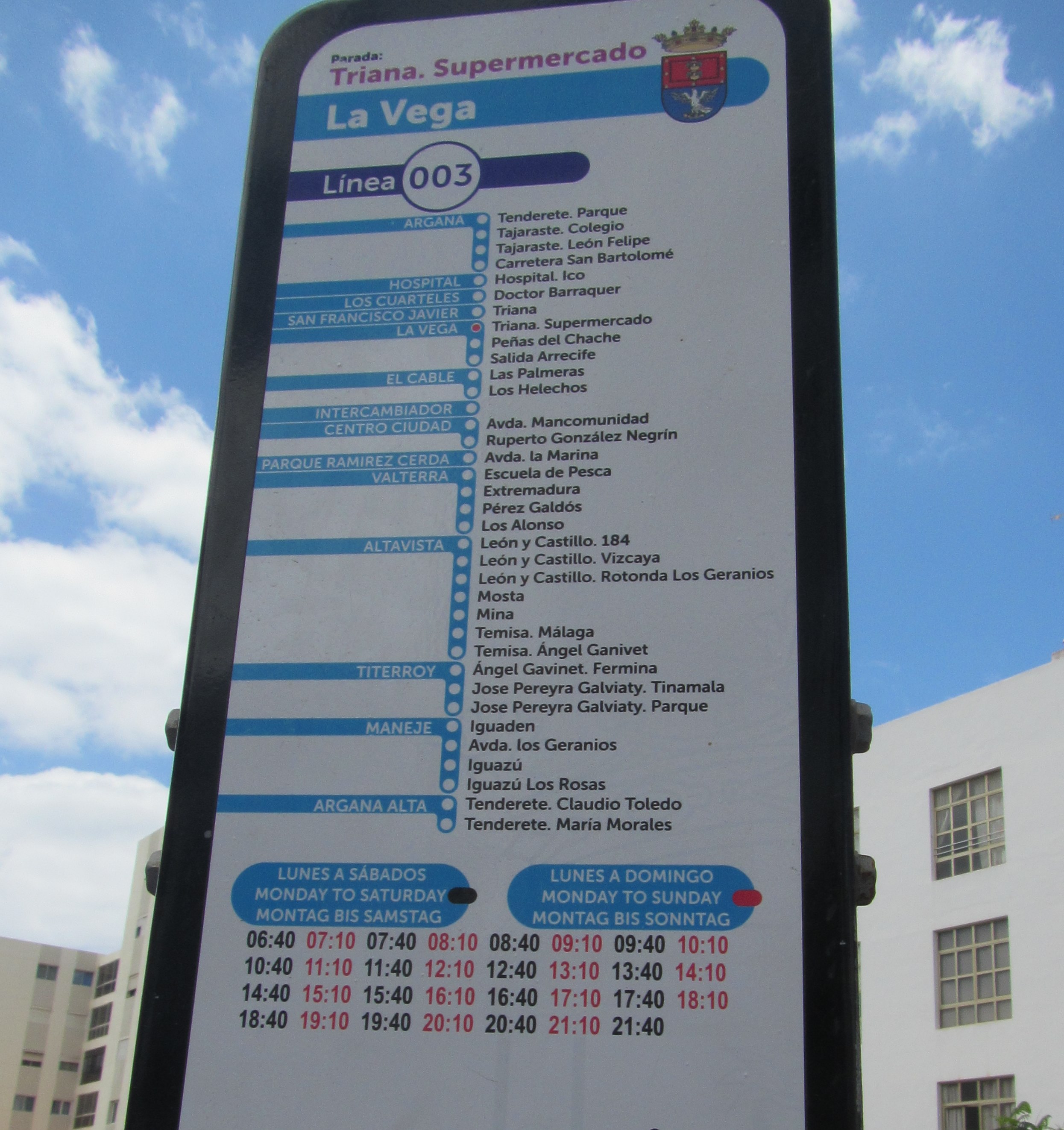 Timetable No 3 Route